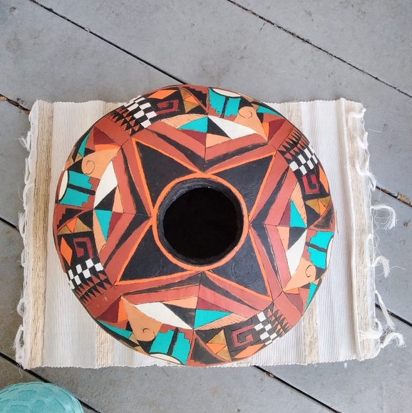 Large Round Hopi Pyroengraved Gourd - Picture 5 of 7